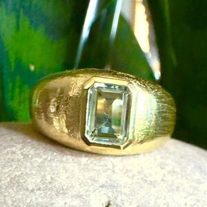 New Sterling prasiolite dome ring